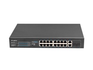 Przełącznik Switch 16X100MB POE+/2XCombo niezarządzalny rack 19 cali Gigabit Ethernet 250W Lanberg