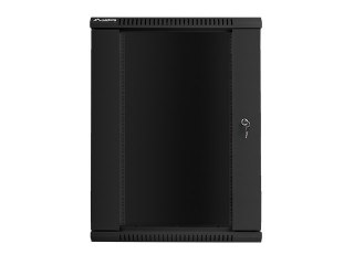 Szafa instalacyjna wisząca 19 cali 18U 600X450mm czarna (drzwi szklane) Lanberg