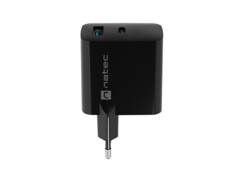 Ładowarka sieciowa Ribera GAN 1X USB-A + 1X USB-C 45W Czarna Natec