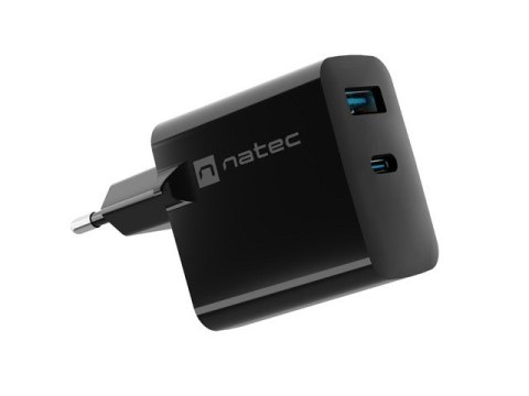 Ładowarka sieciowa Ribera GAN 1X USB-A + 1X USB-C 45W Czarna Natec
