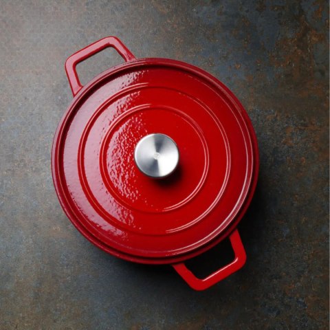 Garnek żeliwny emaliowany 3.7 l czerwony - Hendi 626832 Hendi
