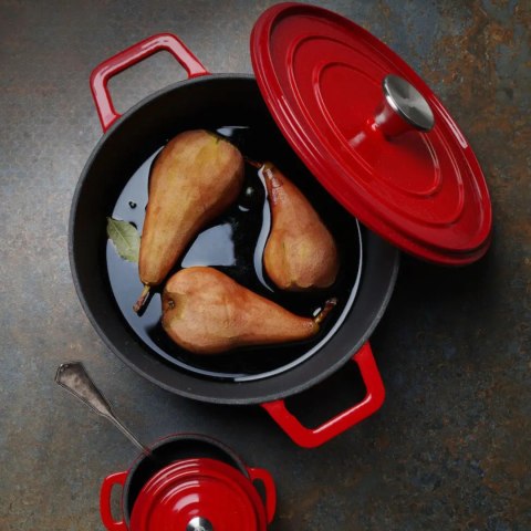 Garnek żeliwny emaliowany 3.7 l czerwony - Hendi 626832 Hendi