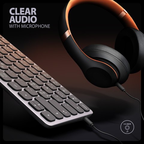 Klawiatura HMC-KB-NRD USB-C 5Gbps z wieloportowy hub 9in1, SD/microSD, 3x USB-A, HDMI 4K/60Hz, PD 100W, Audio, Nordic layout, 60 AXAGON