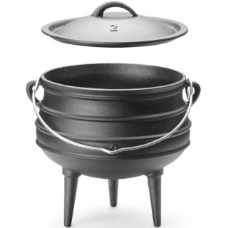 Kociołek żeliwny garnek myśliwski nad ognisko do zup gulaszy śr. 245 x 280 mm 6 l Hendi