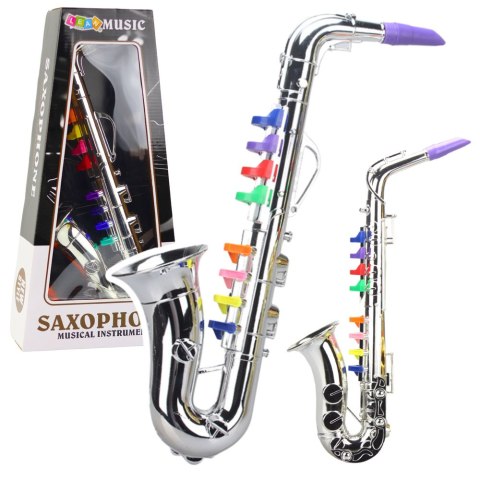 Instrument Muzyczny Dla Dzieci Saksofon Zabawkowy Srebrny LEAN Toys