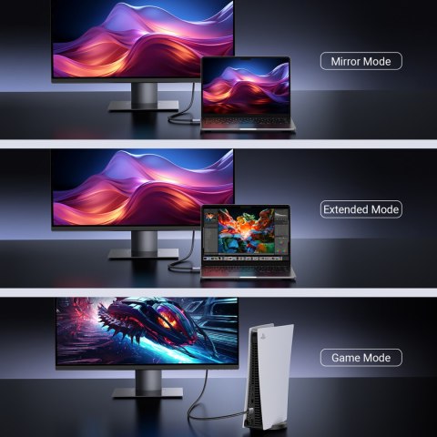 Kabel przewód HDMI 2.1 8K certyfikowany Ultra High Speed 1m szary UGREEN