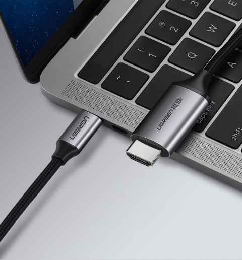 Kabel przewód przejściówka HDMI - USB-C 4K 60Hz 1.5m czarno-szary UGREEN
