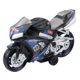 Motor Wyścigowy Ścigacz Napęd Światła Dźwięki Czarno-Niebieski LEAN Toys