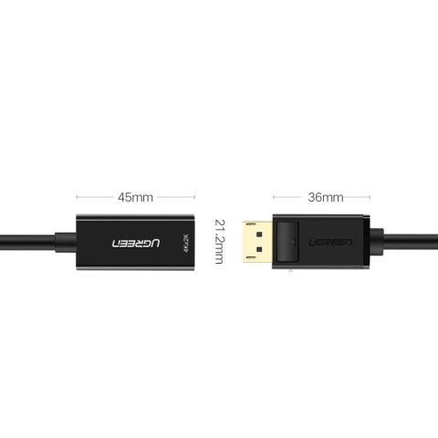 Przejściówka adapter jednokierunkowy z DisplayPort (męski) na HDMI (żeński) 1080P 60Hz 12bit czarny UGREEN