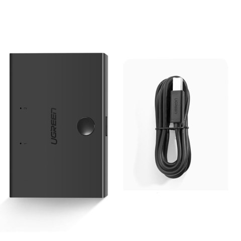 Switch adapter przełącznik przejściówka 2x USB-B - USB-A - czarny UGREEN