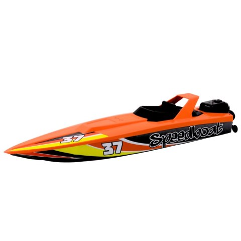 Zestaw Ciężarówka z Nakręcaną Motorówką Światła Dźwięki Pomarańczowa LEAN Toys