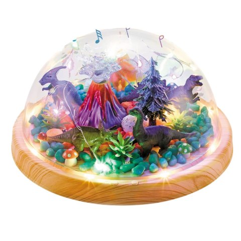 Zestaw Kreatywny Terrarium z Dinozaurami Lampka Nocna Kopuła Dźwięki DIY LEAN Toys