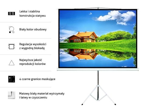 Ekran projekcyjny MC-536 na stojaku 72" 4:3 145x110 Maclean