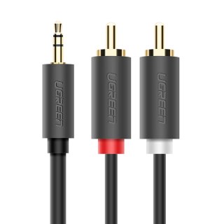 Kabel przewód audio 3.5mm minijack (męski) - 2RCA (męski) 2m - szary UGREEN