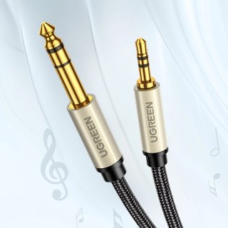 Kabel przewód audio TRS mini jack 3.5mm - jack 6.35mm 5m - szary UGREEN