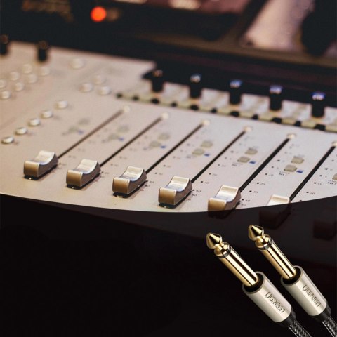 Kabel przewód audio mono TS jack 6.35mm - jack 6.35mm 3m - szary UGREEN