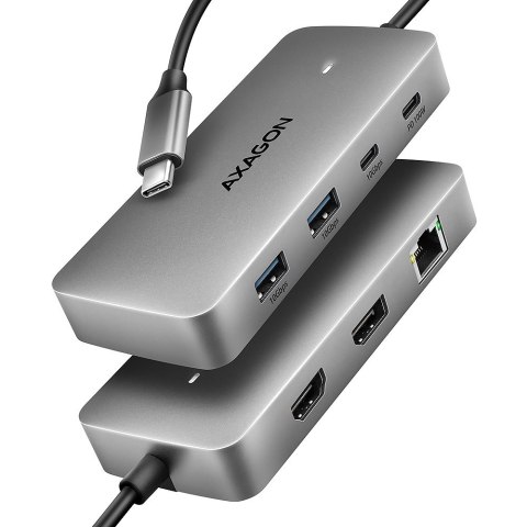 HMC-CUB83X2 Wieloportovy hub USB 7in1, 10Gbps, 2x USB-A, 1x USB-C, 1x HDMI 4K/144Hz, DP 8K/30Hz, GLAN, PD 100W, 15cm USB-C kabel AXAGON