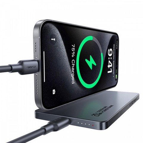 PowerBank 5000mAh 20W Indukcyjny Magsafe PD Fast Charge tytanowy USAMS