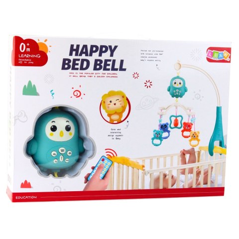 Karuzela Do Łóżeczka Pozytywka Z Lampką Grzechotki Misie Niebieska LEAN Toys