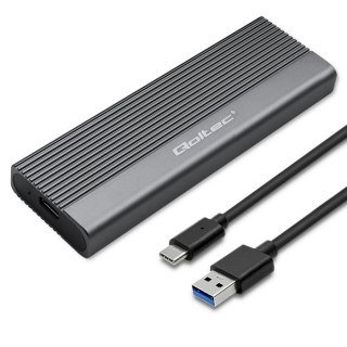 Obudowa | kieszeń na dysk SSD M.2 | SATA | NGFF | USB-C | Super speed 6Gb/s | 2TB | Szara Qoltec