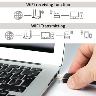 Szybki bezprzewodowy adapter USB DUAL Wi-Fi 2 x 2dBi | Standard AC | USB 3.0 | 1200Mbps Qoltec