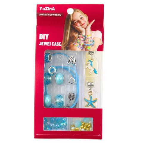 Zestaw DIY Do Robienia Bransoletek Biżuterii Koraliki Zawieszki Mix LEAN TOYS