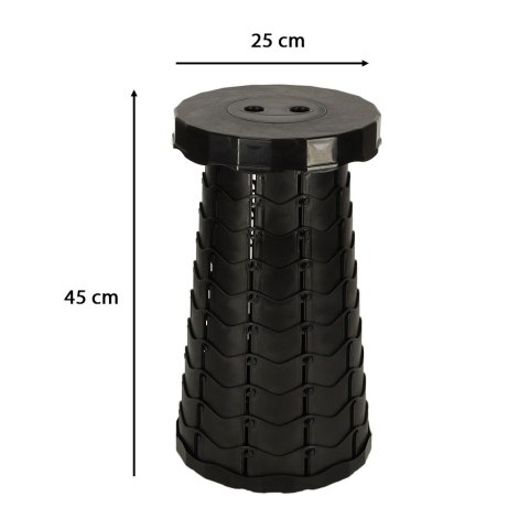 Krzesło składane taboret teleskopowy turystyczny przenośny czarny 200kg Kik Sp. z o. o. Sp. k.