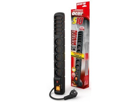 Listwa zasilająca S10 3M czarna 10 gniazd Acar