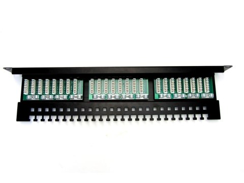 Patch panel 19" 24 porty, kat.5e, U/UTP, 1U, wspornik kablowy, czarny (kompletny) Digitus