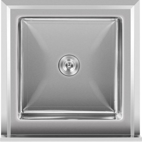 Zlew basen gastronomiczny jednokomorowy z półką i rantem 70 x 70 x 95 cm Royal Catering