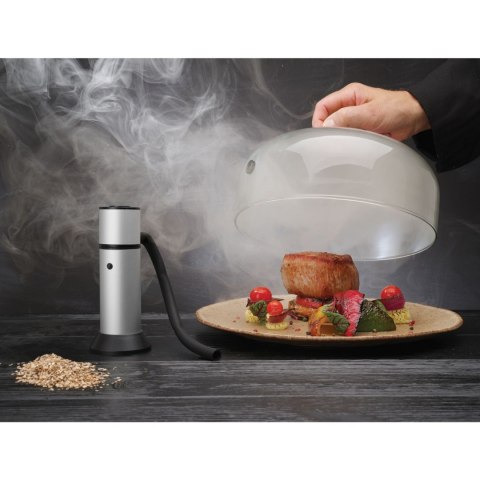 Kopułka szklana szeroka do wędzenia potraw na talerzu z otworem śr. 260 mm - Hendi 199664 Hendi