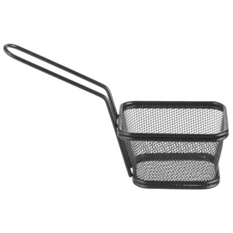 Koszyk do serwowania smażonych przekąsek frytek z uchwytem czarny 105x90x60 mm - Hendi 425671 Hendi