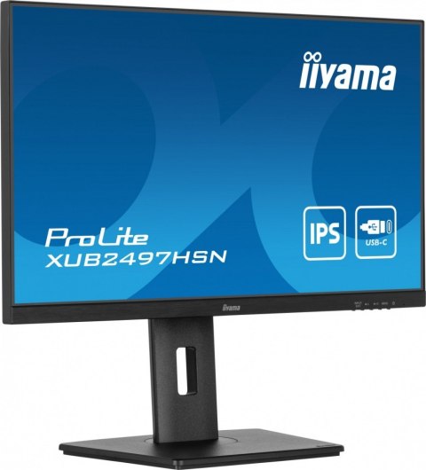 Monitor 24 cale XUB2497HSN-B2 IPS, USB-C Dock, HDMI, DP, 300cd, Pivot, HAS /5y/ IIYAMA