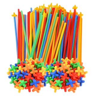 Klocki Konstrukcyjne Słomki Straws 3D 4D W Kuferku Kolorowe 1000 el. LEAN Toys