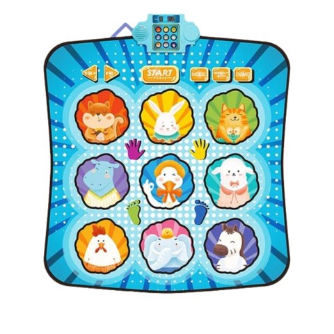 Mata Taneczna Interaktywna Zwierzęta Światła LED Muzyka Niebieska LEAN Toys