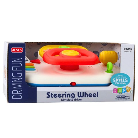 Symulator Kierowania Dla Malucha Interaktywna Kierownica Światła Dźwięki LEAN Toys