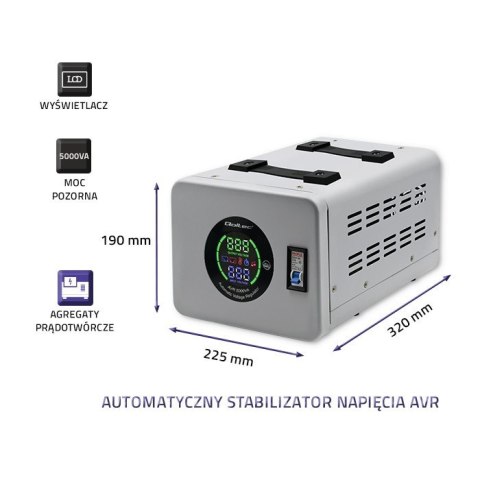 Automatyczny stabilizator napięcia AVR 5000VA Qoltec