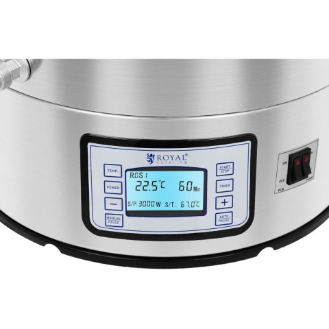 Kocioł warzelny zacierny do produkcji piwa stal nierdzewna 2500W LCD 60L Royal Catering