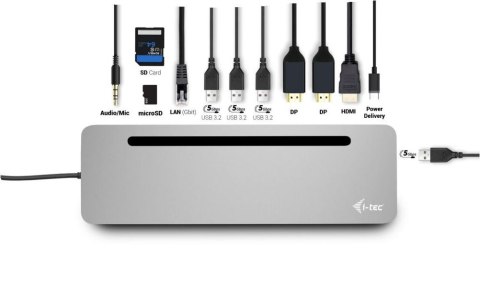 Stacja dokująca USB-C Metal Ergonomic 4K 3x Display Docking Station PD 100W I-tec