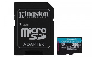 Karta microSD 256GB CanvasGo! Plus 200MB/s A2 U3 V30 + adapter Kingston