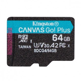 Karta pamięci microSD 64GB Canvas Go! Plus 200MB/s A2 U3 V30 Kingston