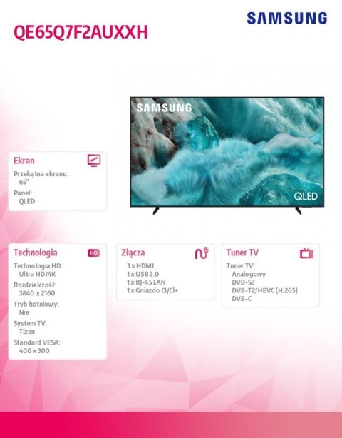 Telewizor QLED 65 cali QE65Q7F2AUXXH Samsung