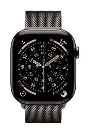 Watch Series 11 GPS + Cellular koperta 42 mm z tytanu w kolorze łupku, bransoleta mediolańska w kolorze łupku Apple