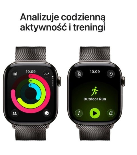 Watch Series 11 GPS + Cellular koperta 42 mm z tytanu w kolorze łupku, bransoleta mediolańska w kolorze łupku Apple