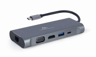 Adapter USB-C Hub USB-C PD GbE VGA HDMI 3xUSB 3.1 card audio Gembird