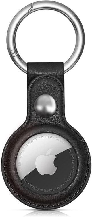 Etui do lokalizatora Apple AirTag z ekoskóry - czarne HURTEL
