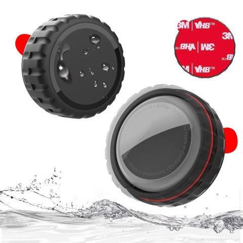 Etui na lokalizator Apple AirTag zakręcane wodoodporne samoprzylepne - 4 szt. HURTEL