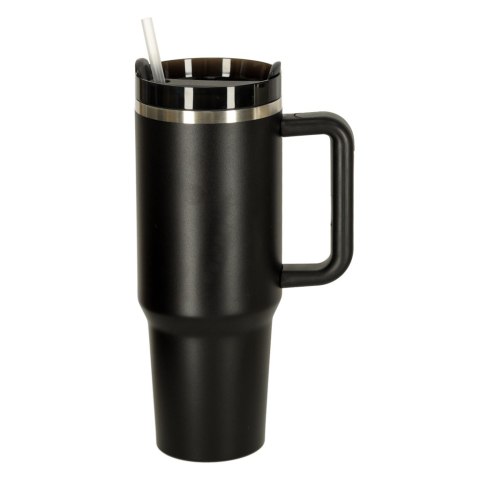 Kubek termiczny ze słomką i uchwytem termos 1200ml czarny Kik Sp. z o. o. Sp. k.