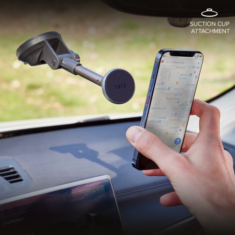 Uchwyt samochodowy na smartfona teleskopowy MagSafe - czarny SBS