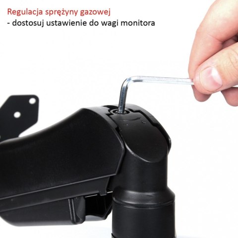 Uchwyt ścienny na sprężynie gazowej do 1 monitora LED/LCD 13-27 cali L-12GW ART